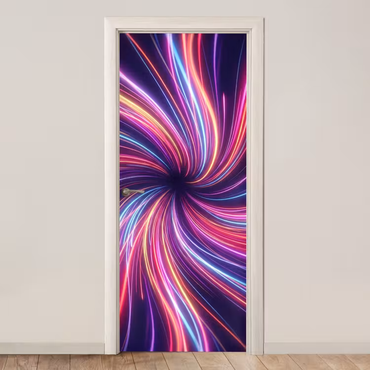 Deursticker - Abstract - Swirl - Futuristic - Neon — 1