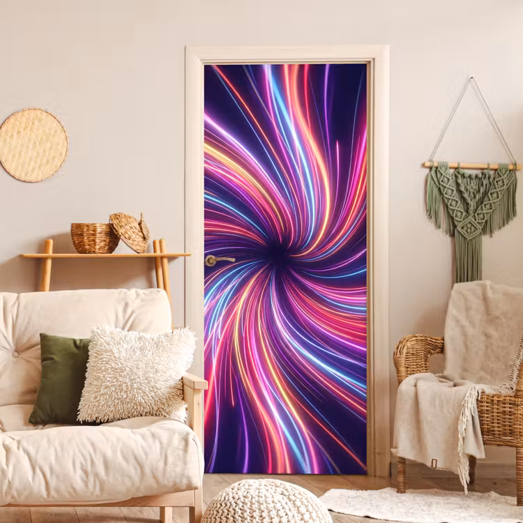 Deursticker - Abstract - Swirl - Futuristic - Neon — 4