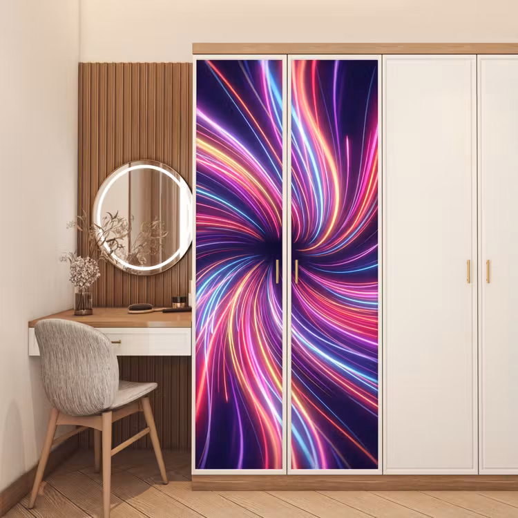Deursticker - Abstract - Swirl - Futuristic - Neon — 5