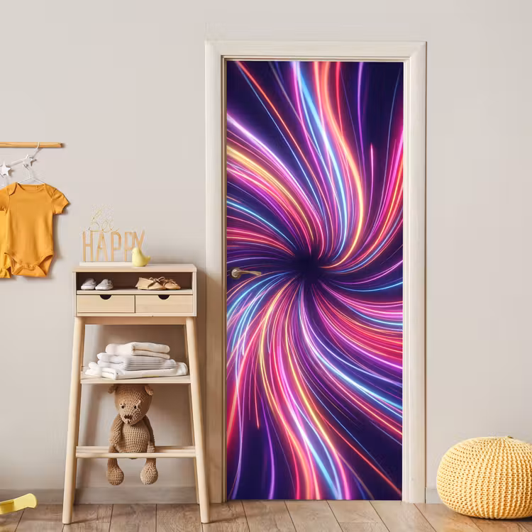 Deursticker - Abstract - Swirl - Futuristic - Neon — 6