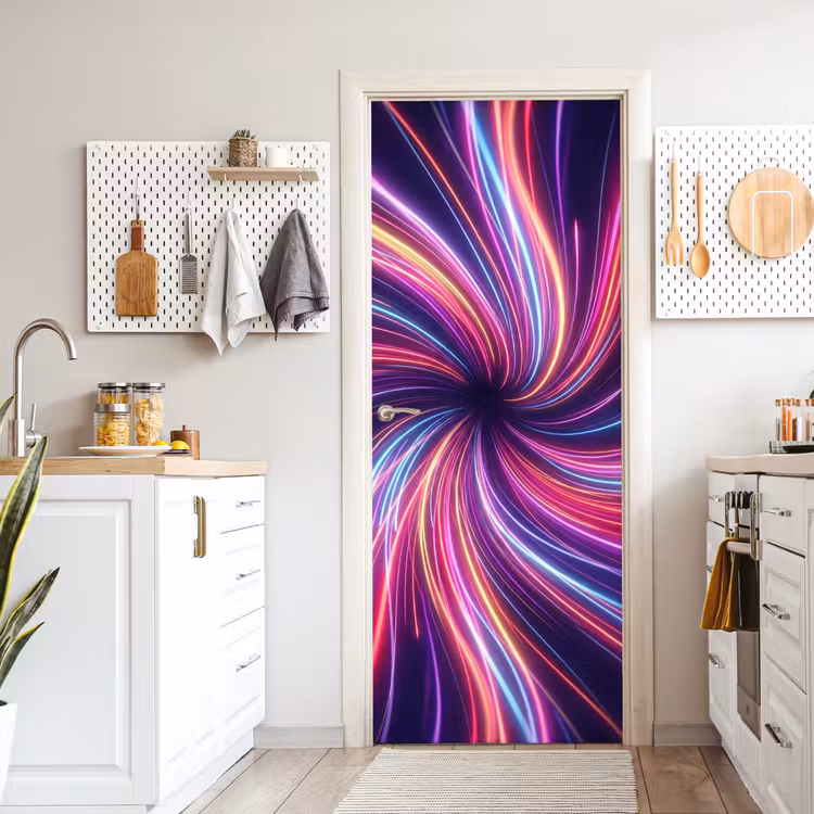 Deursticker - Abstract - Swirl - Futuristic - Neon — 7