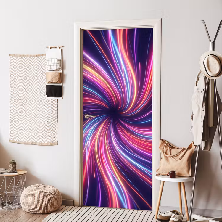 Deursticker - Abstract - Swirl - Futuristic - Neon — 8