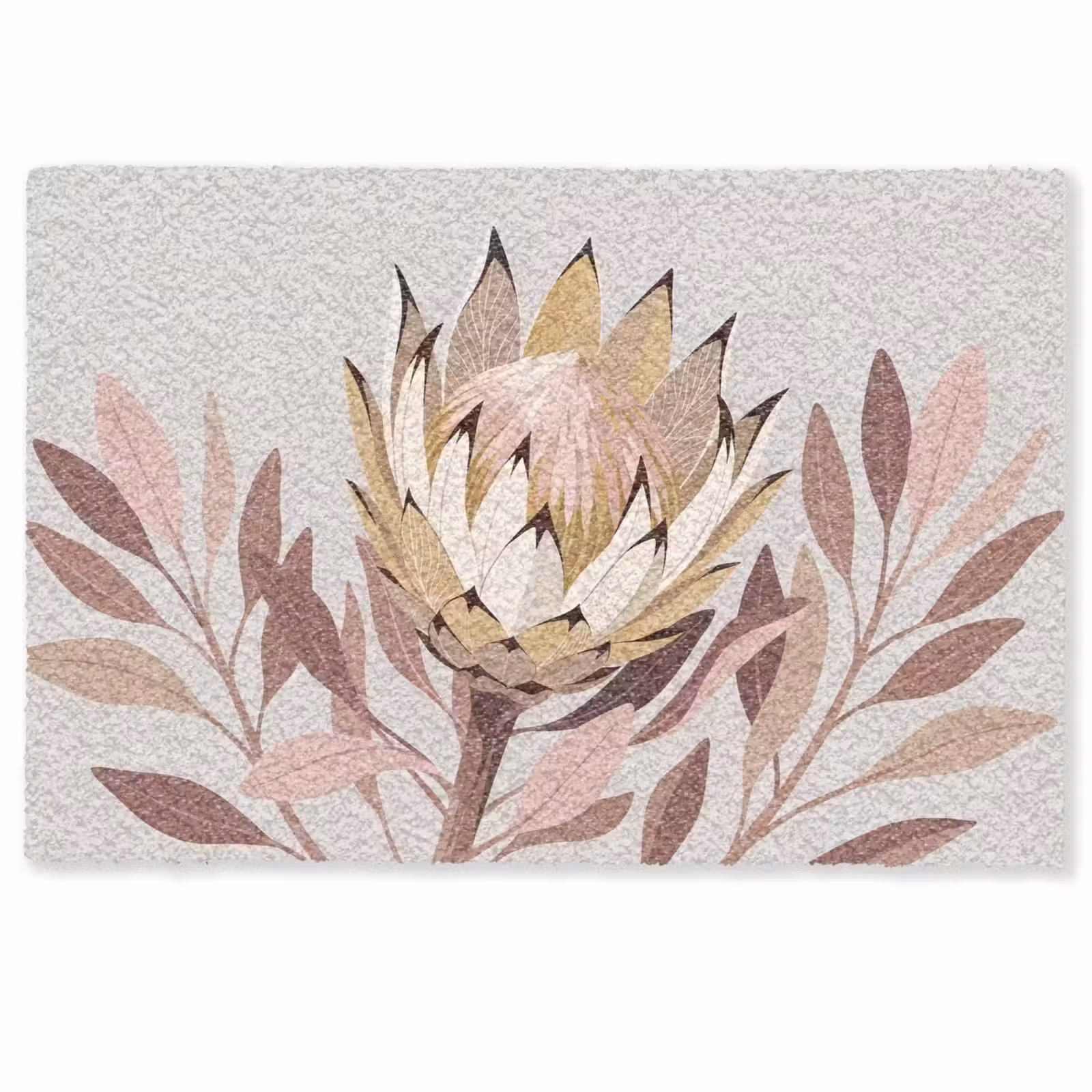 Deurmat - Protea - Bloem - Botanisch - Beige — 1