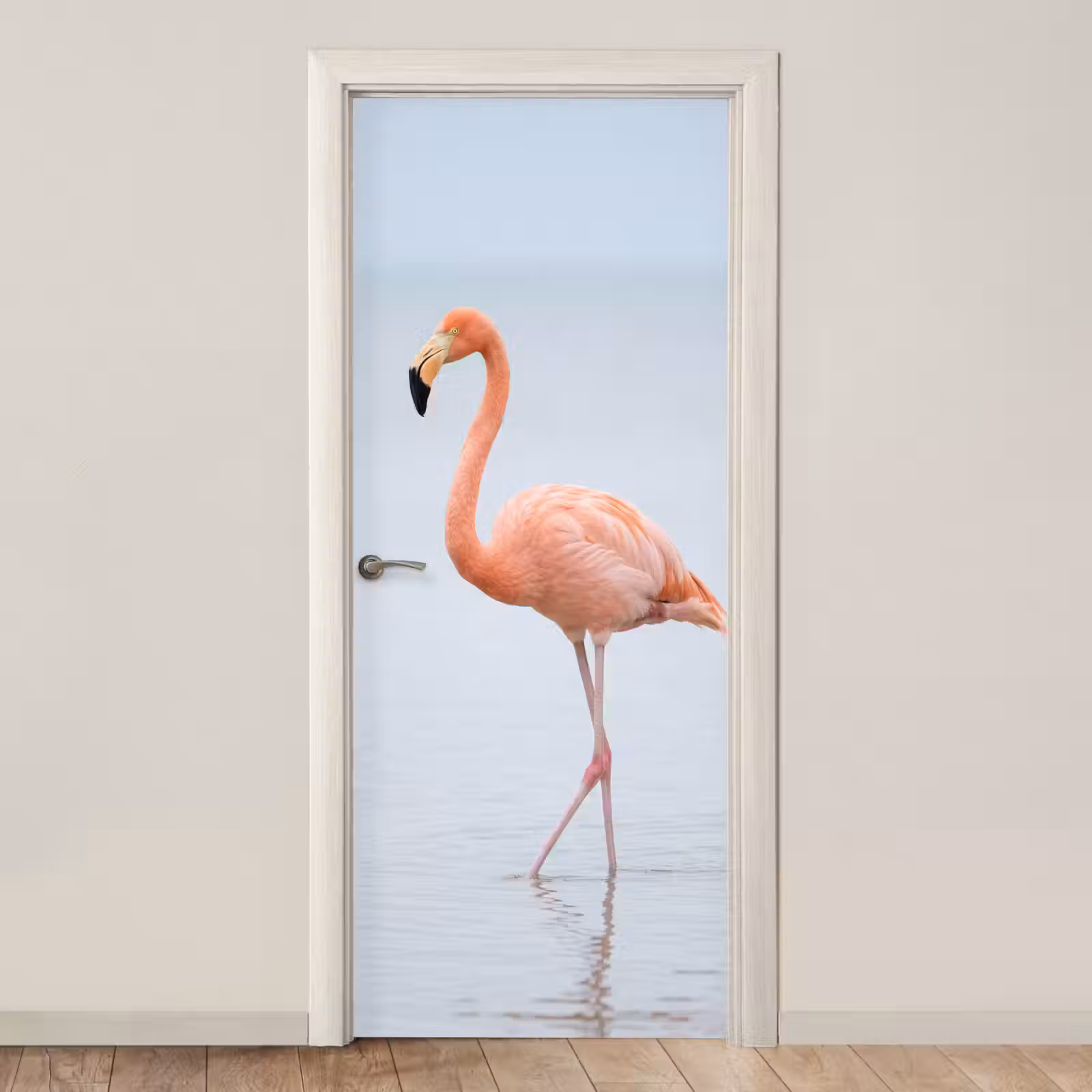 Deursticker - Flamingo - Zee - Roze — 1