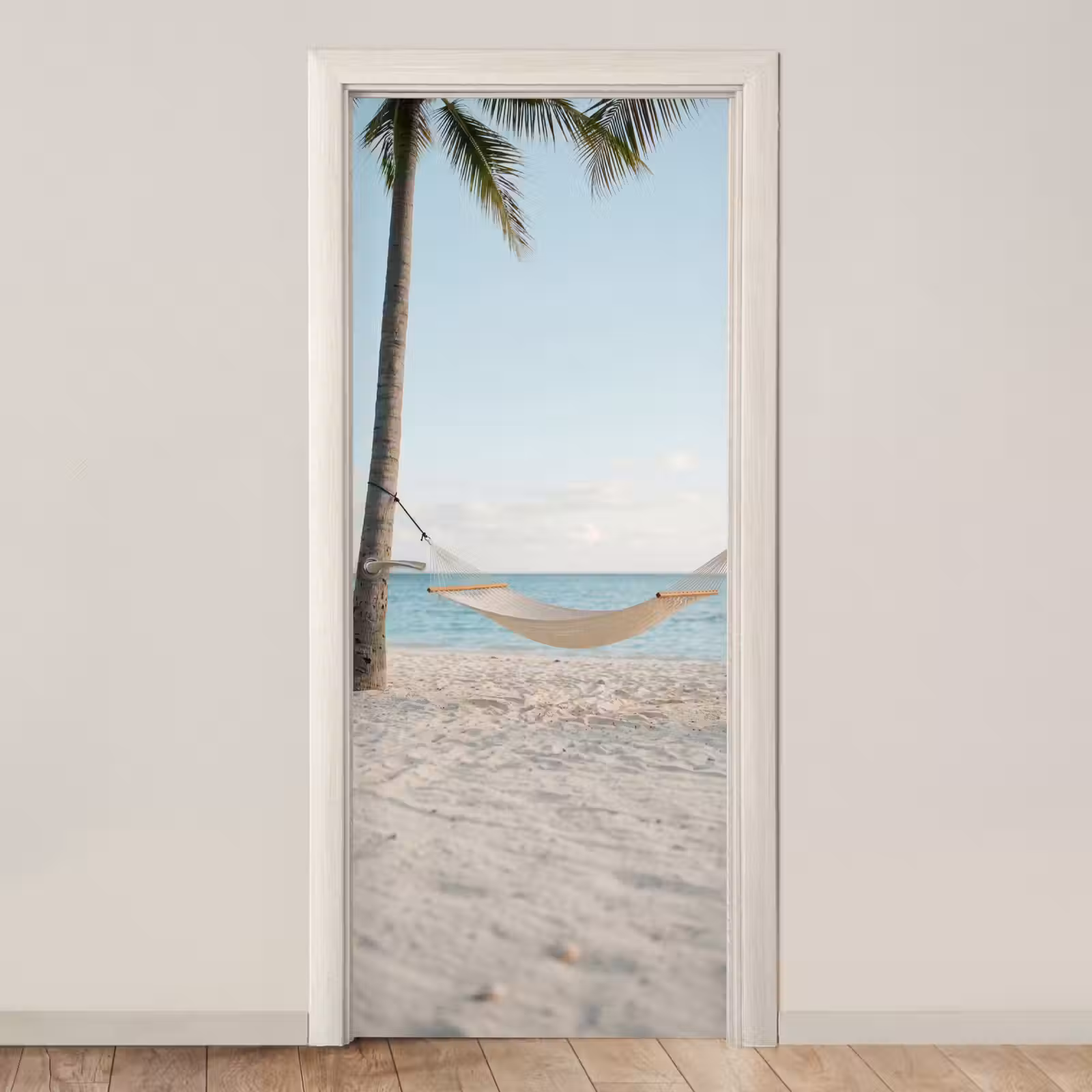 Deursticker - Hangmat - Strand - Wit — 1