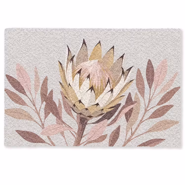 Deurmat - Protea - Bloem - Botanisch - Beige — 1