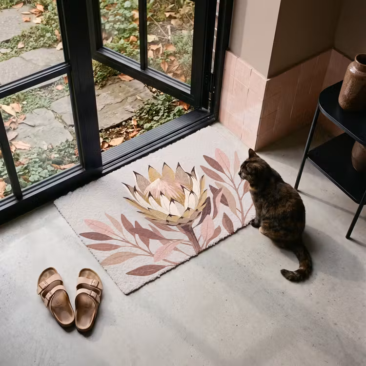 Deurmat - Protea - Bloem - Botanisch - Beige — 2