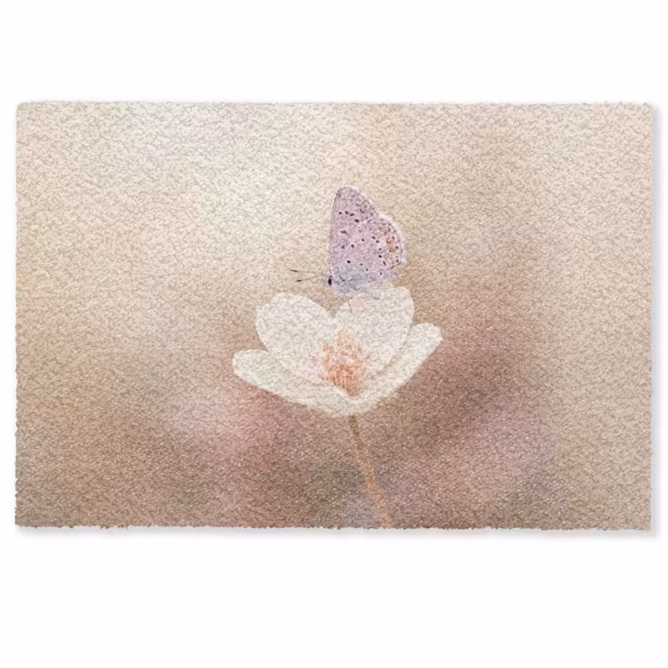 Deurmat - Vlinder - Bloem - Blauw — 1