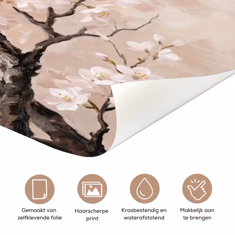 Deursticker - Bloesem - Illustratie - Taupe — 3