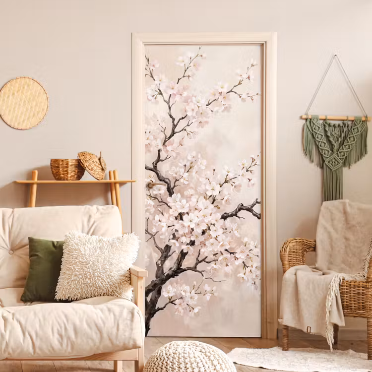 Deursticker - Bloesem - Illustratie - Taupe — 4