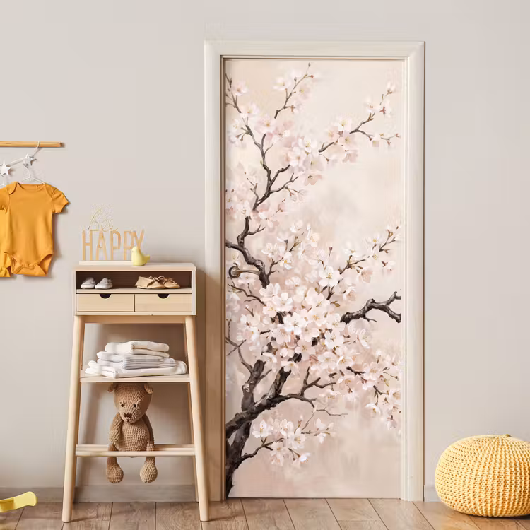 Deursticker - Bloesem - Illustratie - Taupe — 6