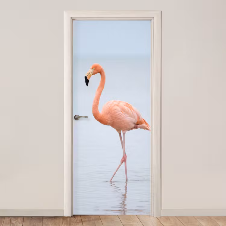 Deursticker - Flamingo - Zee - Roze — 1