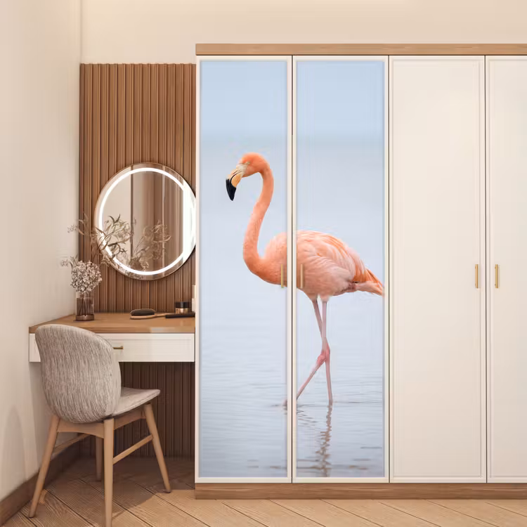 Deursticker - Flamingo - Zee - Roze — 5