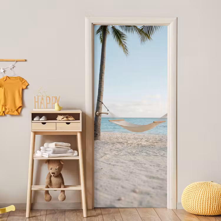 Deursticker - Hangmat - Strand - Wit — 6