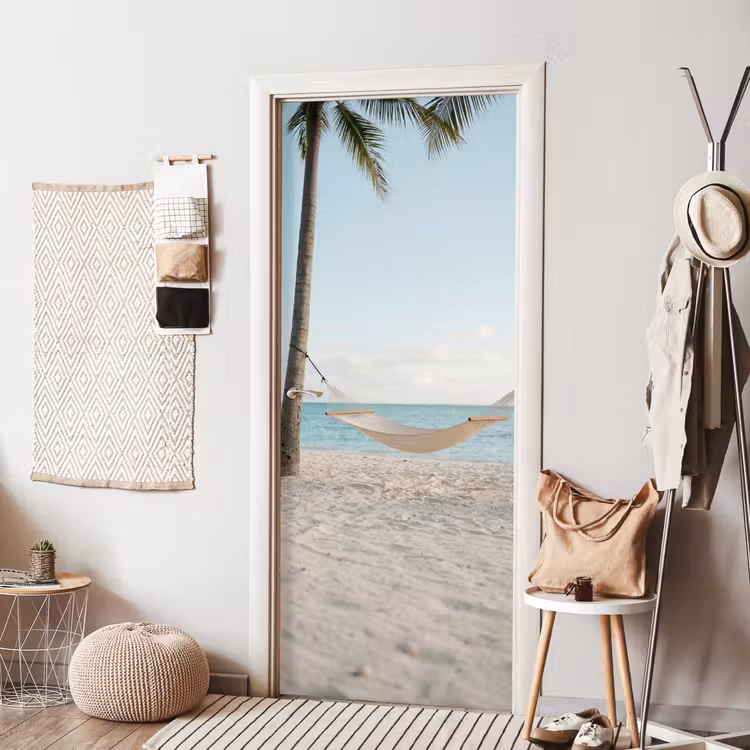 Deursticker - Hangmat - Strand - Wit — 8