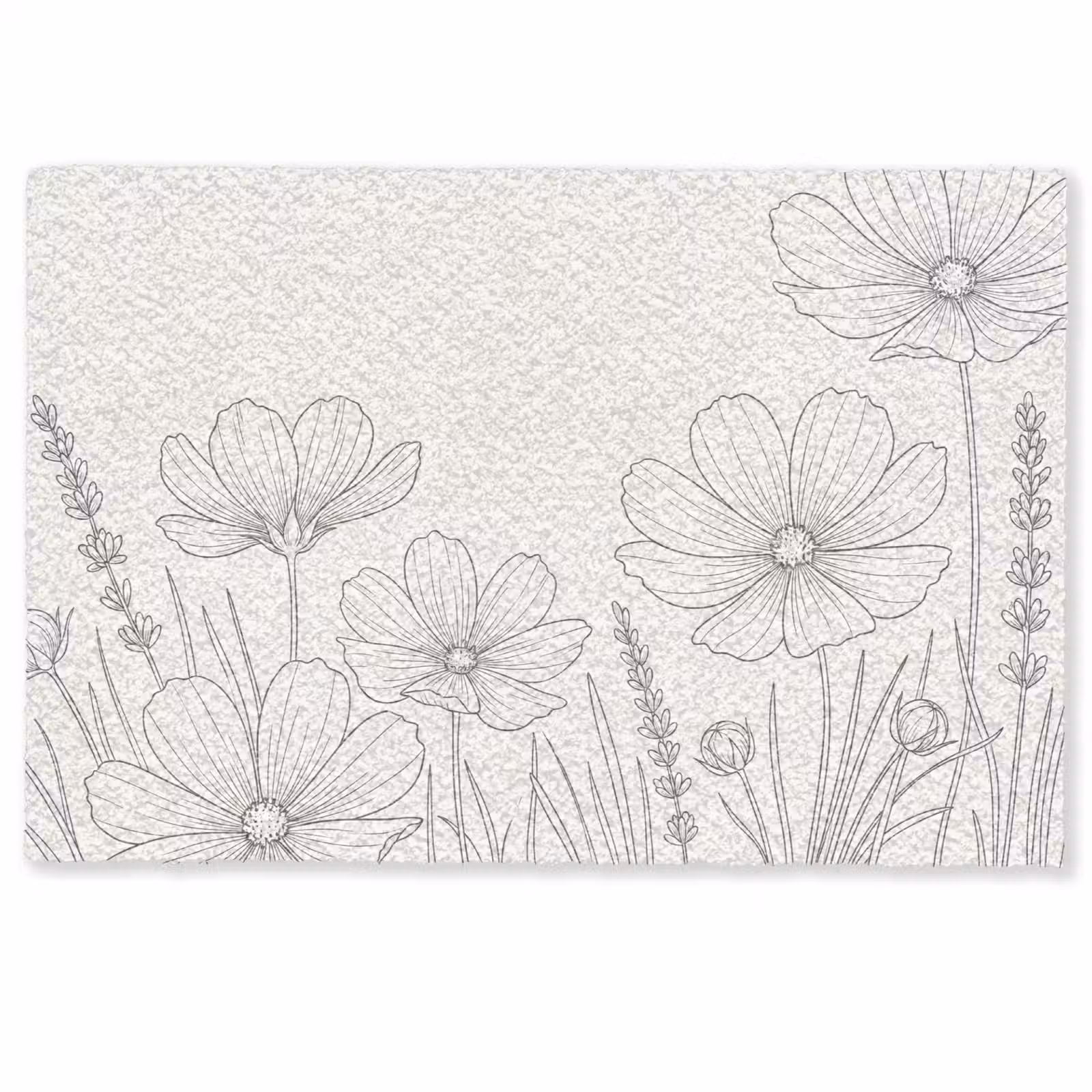 Deurmat - Minimalistisch - Modern - Bloemen - Beige — 1