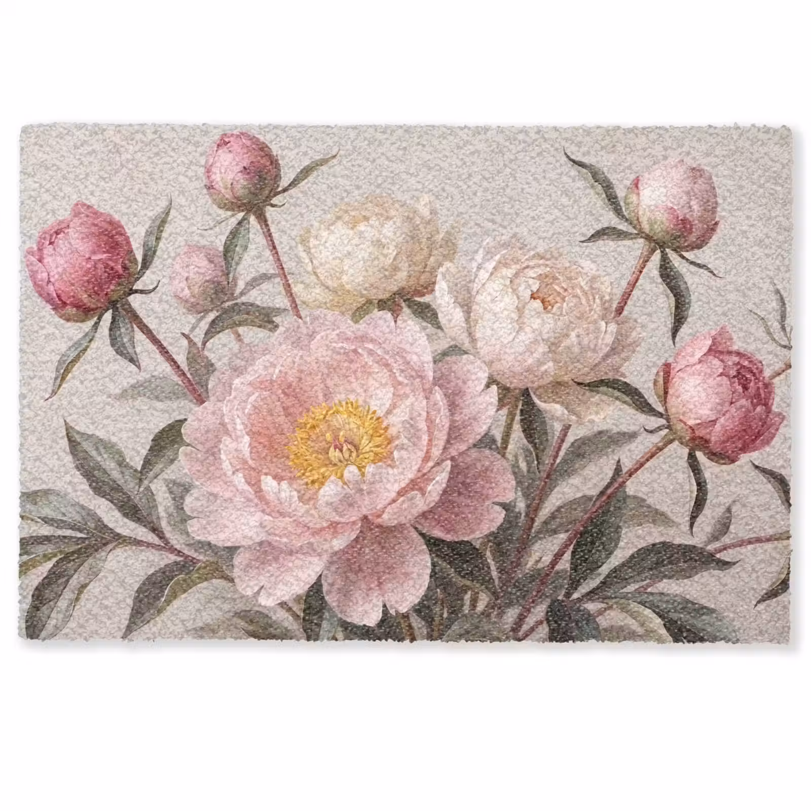 Deurmat - Pioenrozen - Boeket - Roze — 1