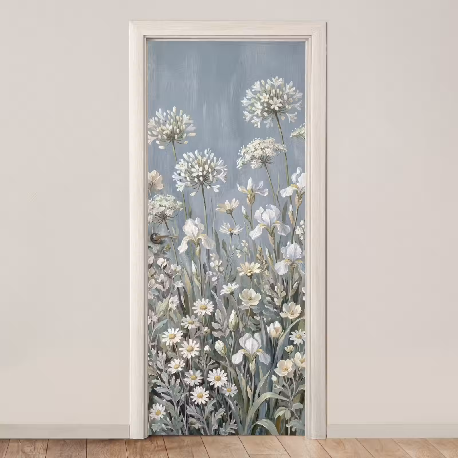 Deursticker - Bloemen - Botanisch - Blauw — 1
