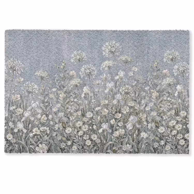 Deurmat - Bloemen - Botanisch - Blauw — 1