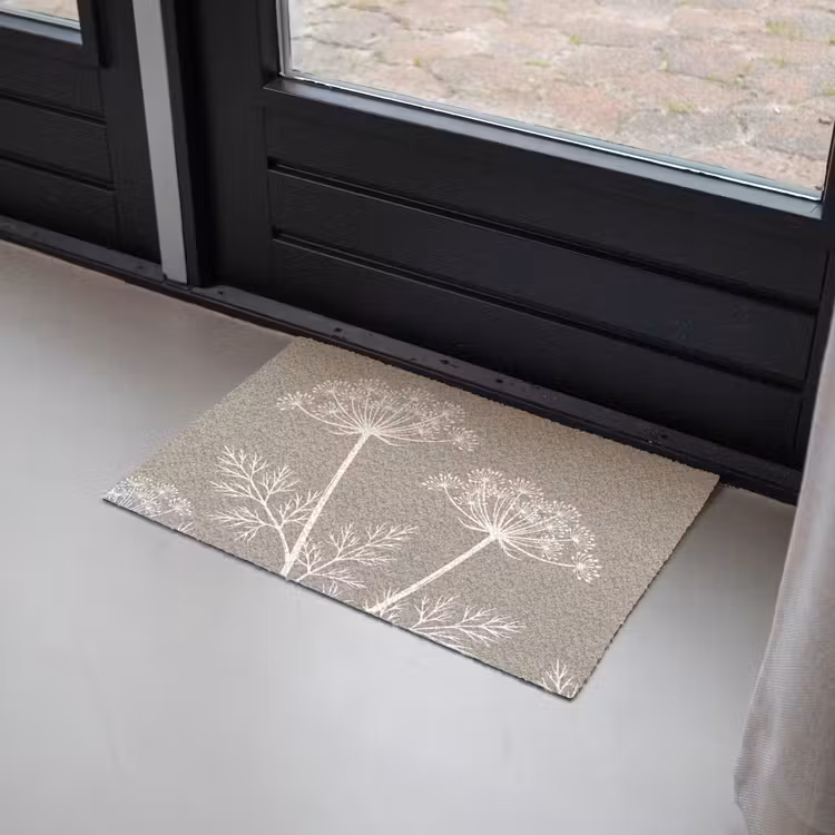 Deurmat - Grafisch - Fluitenkruid - Taupe — 2