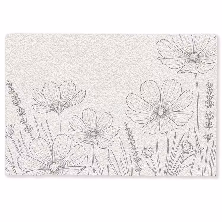 Deurmat - Minimalistisch - Modern - Bloemen - Beige — 1