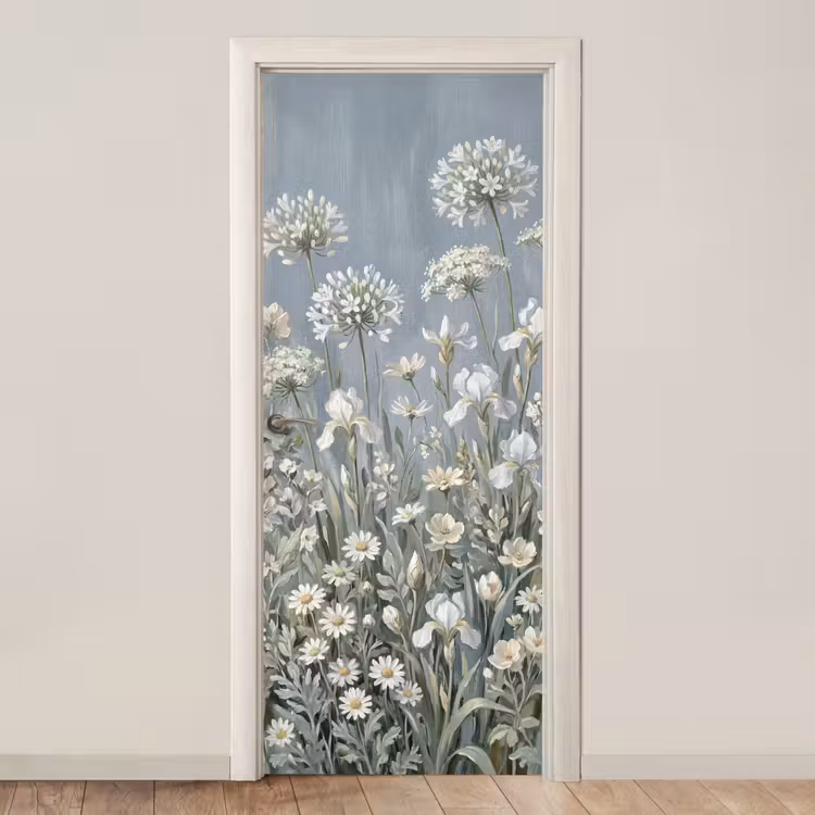 Deursticker - Bloemen - Botanisch - Blauw — 1