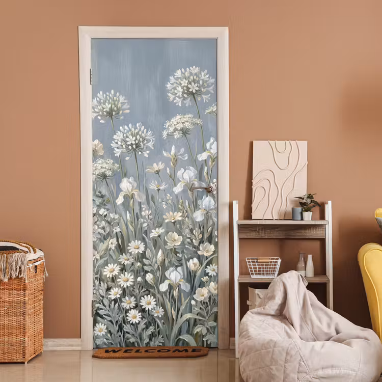 Deursticker - Bloemen - Botanisch - Blauw — 2