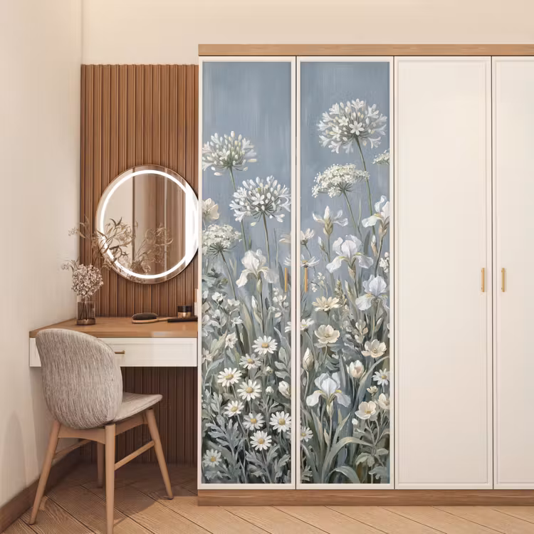 Deursticker - Bloemen - Botanisch - Blauw — 5