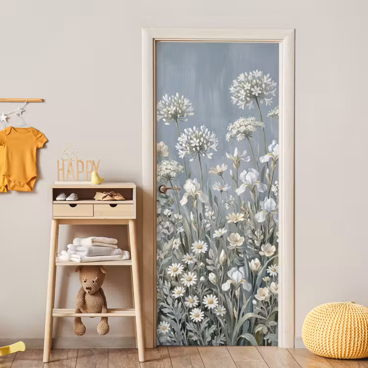 Deursticker - Bloemen - Botanisch - Blauw — 6