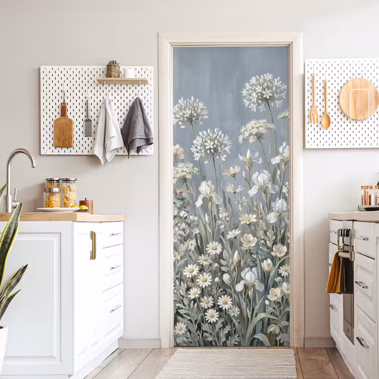 Deursticker - Bloemen - Botanisch - Blauw — 7
