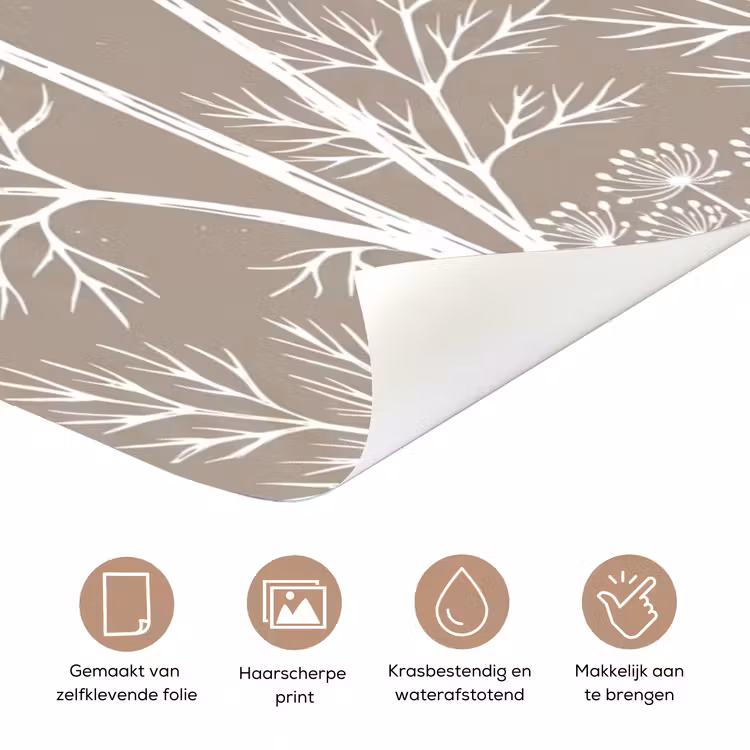 Deursticker - Grafisch - Fluitenkruid - Taupe — 3