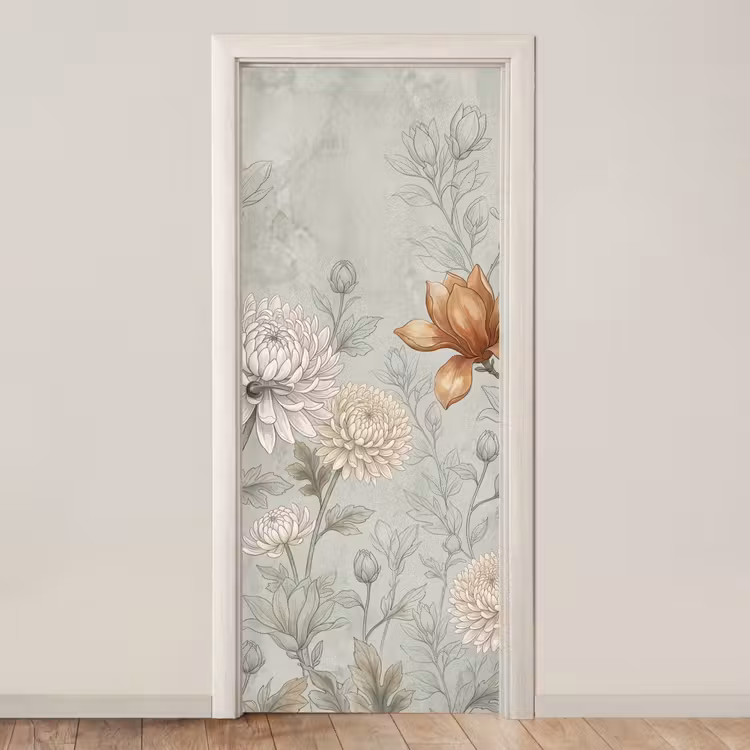 Deursticker - Illustratie - Bloemen - Groen — 1