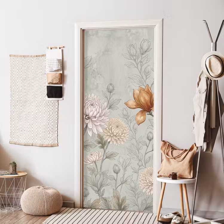 Deursticker - Illustratie - Bloemen - Groen — 8