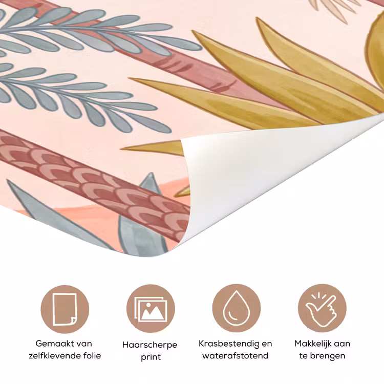 Deursticker - Illustratie - Palmbomen - Kleurrijk — 3