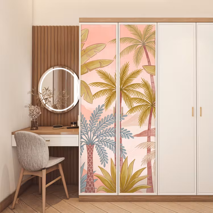 Deursticker - Illustratie - Palmbomen - Kleurrijk — 5
