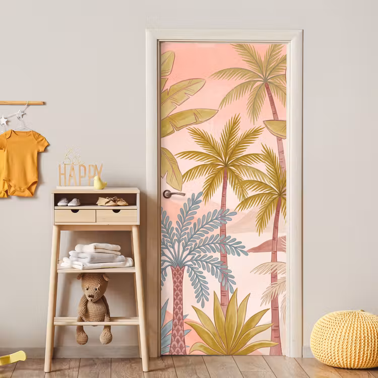 Deursticker - Illustratie - Palmbomen - Kleurrijk — 6