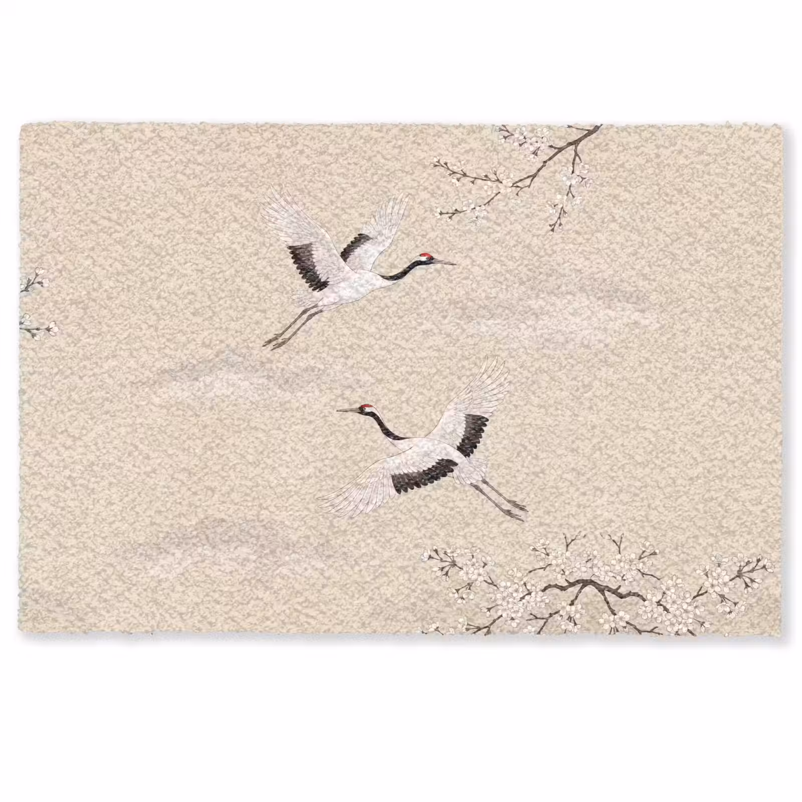 Deurmat - Kraanvogels - Bloesem - Beige — 1