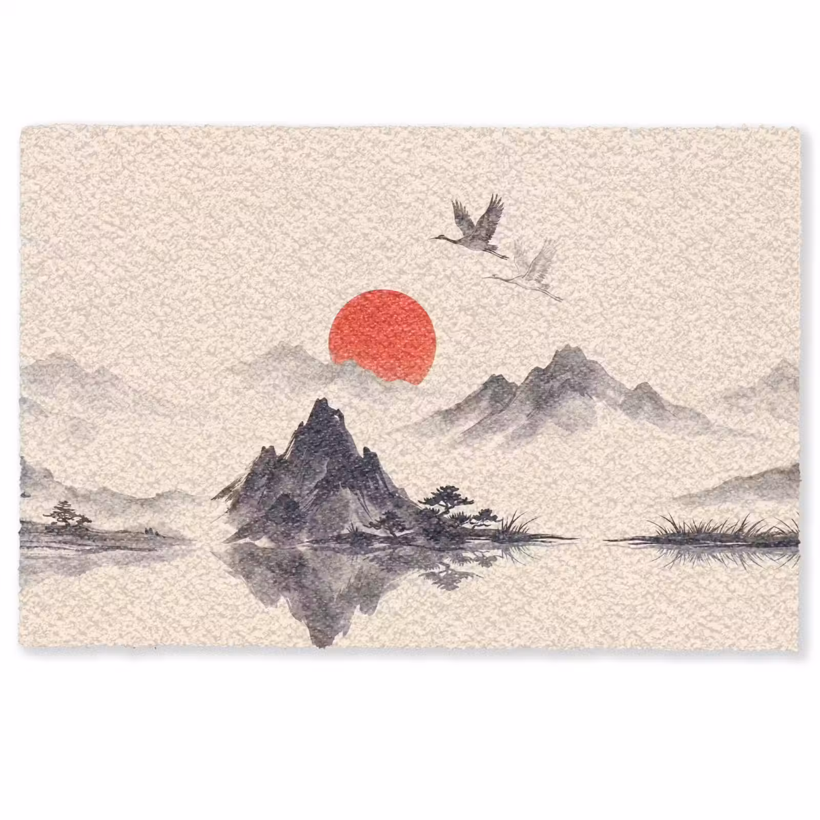 Deurmat - Oosters - Kraanvogels - Landschap — 1