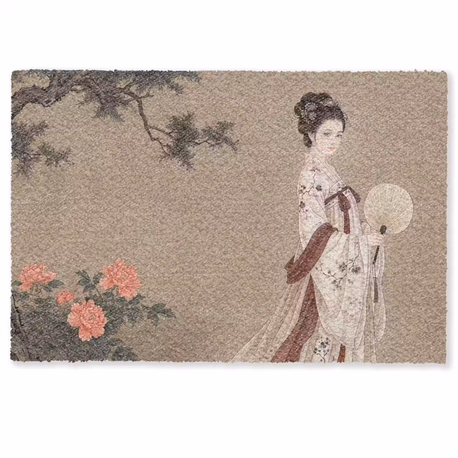 Deurmat - Vrouw - Azië - Kunst - Beige — 1