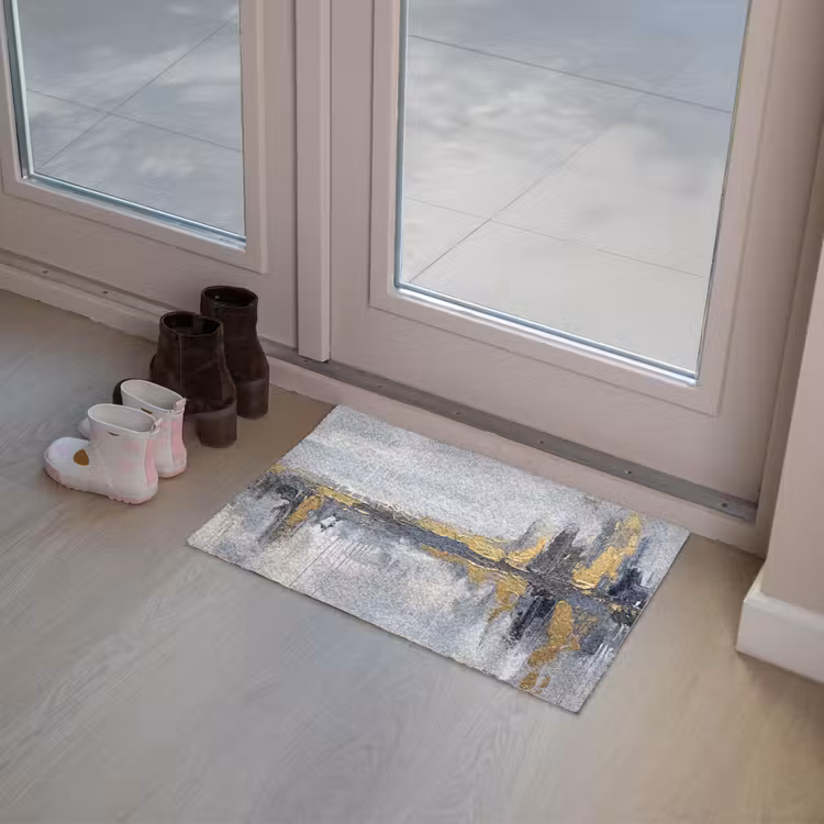 Deurmat - Abstract - Structuur - Goud - Grijs - Modern — 8