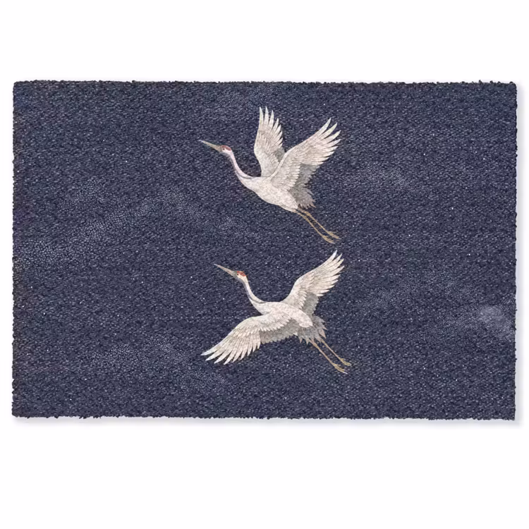 Deurmat - Kraanvogels - Nachthemel - Blauw — 1
