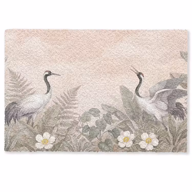 Deurmat - Kraanvogels - Natuur - Roze — 1