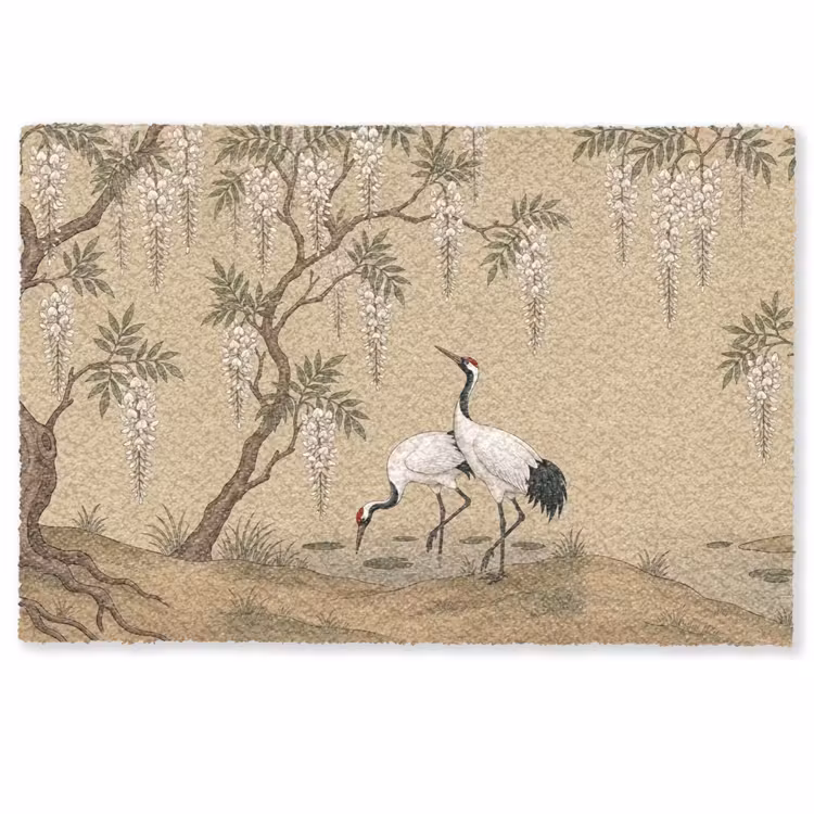 Deurmat - Kraanvogels - Water - Beige — 1