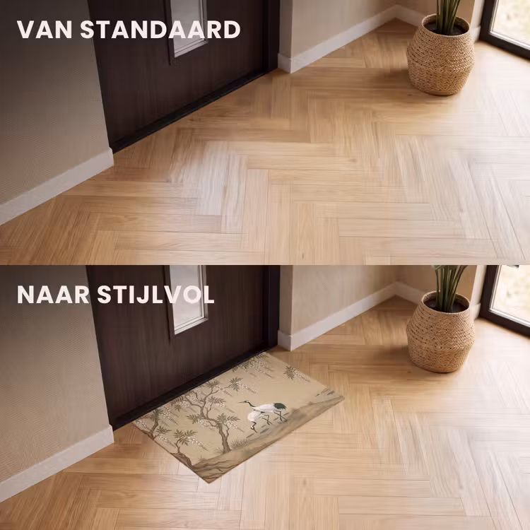 Deurmat - Kraanvogels - Water - Beige — 3