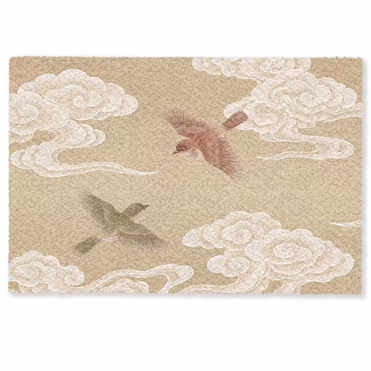 Deurmat - Vogels - Vliegen - Beige — 1