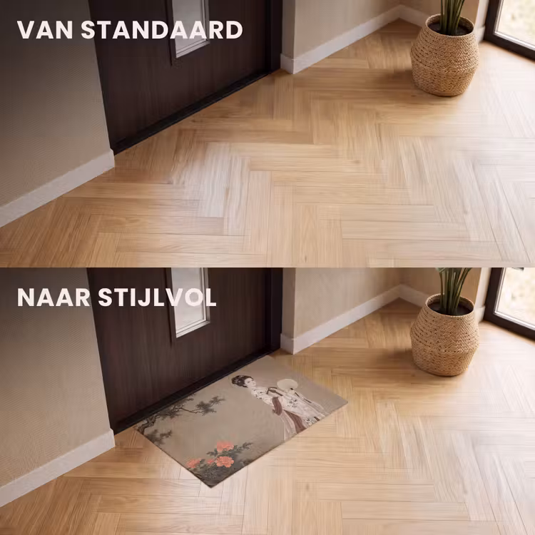 Deurmat - Vrouw - Azië - Kunst - Beige — 3