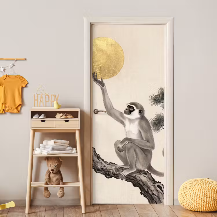 Deursticker - Aap - Maan - Goud — 6