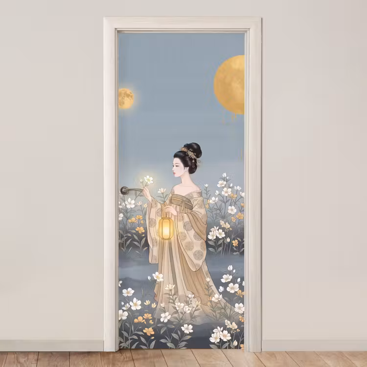 Deursticker - Aziatisch - Vrouw - Kimono — 1