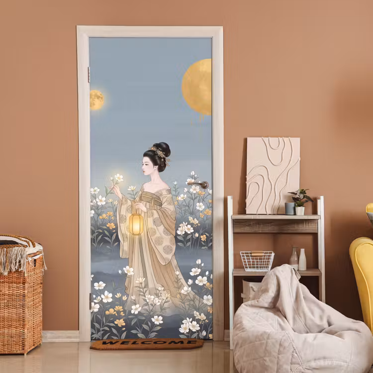Deursticker - Aziatisch - Vrouw - Kimono — 2
