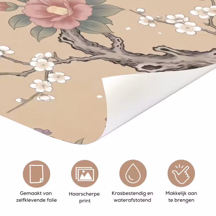 Deursticker - Bloemen - Vogels - Bloemen — 3